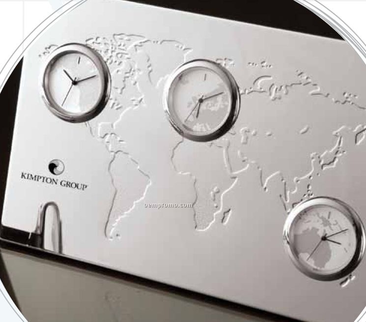 3-time Zone Desk Clock