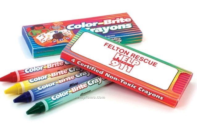 4 Pack Color-brite Crayons - 1 Color