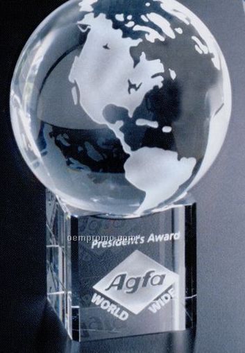 Global Gallery Crystal Stratus Globe Award (3 1/8")