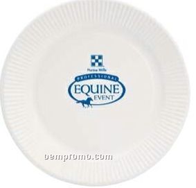 White Paper Plate 9" Round (High Lines)