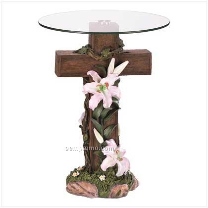Heavenly Cross Accent Table