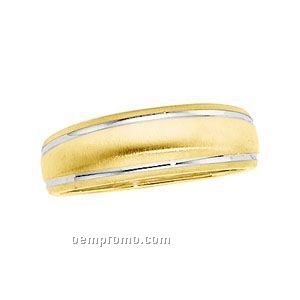 Ladies' 14ky Rhodium Plated 6mm Tapered Duo Wedding Ring