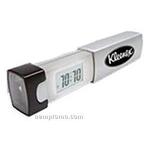 Light Up Alarm Clock - Pocket Flashlight - Silver - White LED