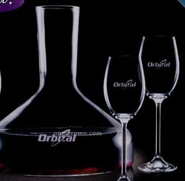 Oakland Crystal Carafe And 2 Wine Glasses
