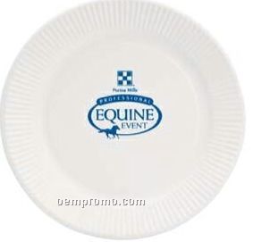 White Paper Plate 7" Round (High Lines)