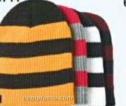 11" Slouch Striped Winter Knit Beanie