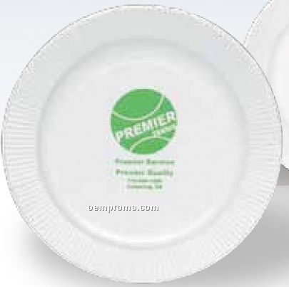 White Paper Plate 9" Round (High Lines)