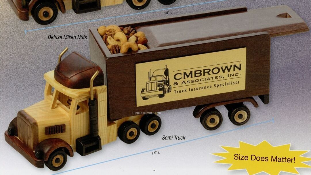 Wooden Semi Truck W/ Chocolate Almonds