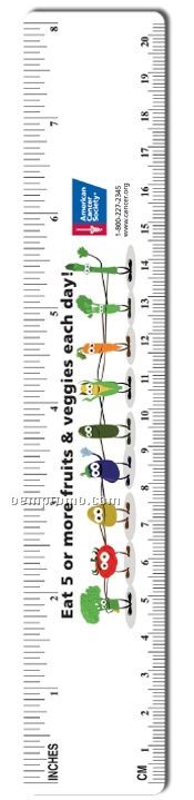 8" Plastic Rulers (One Color Front)