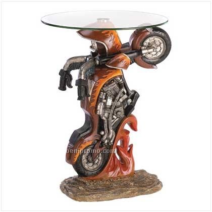 Motorcycle Accent Round Table