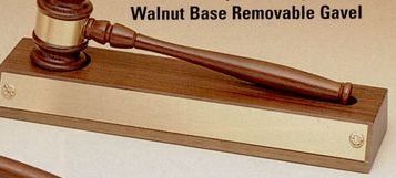 Parliament Series American Walnut Base W/ Removable Walnut Gavel