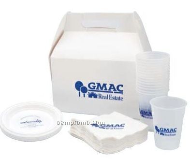 Snack Pack Set With Napkins/ 15 Paper Plates & 15 Paper Cups