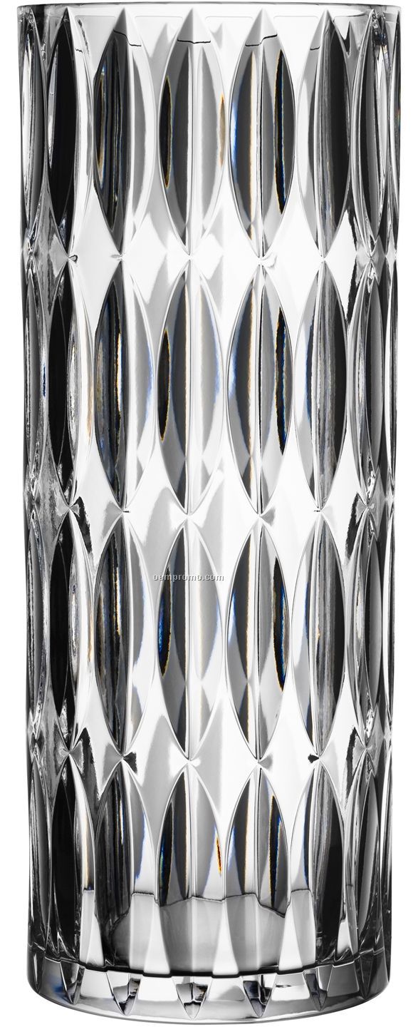 Crystal Tones Vase W/ Pointed Oval Design By Ingegerd Raman