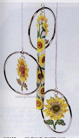 Multi Color 3 Ring Sunflower Wind Chime
