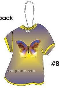 Purple & Yellow Butterfly T-shirt Zipper Pull