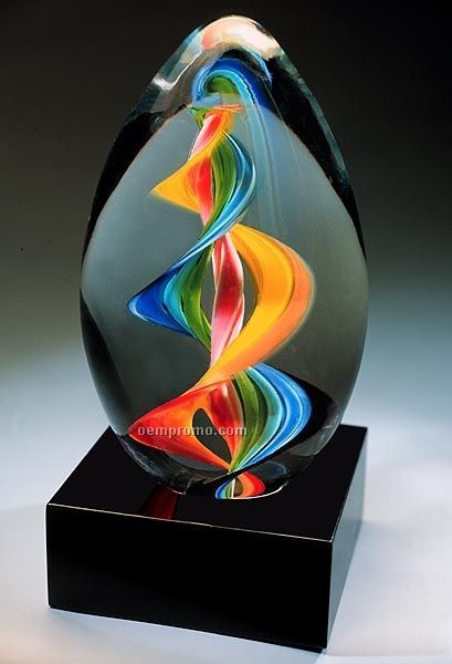 Rainbow Twist Sculpture W/ Marble Base