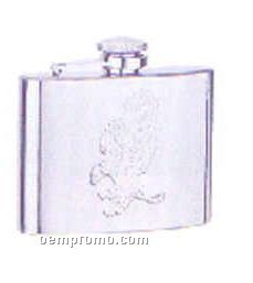 4 Oz. Stainless Steel Hip Flask With Screw On Hinged Lid