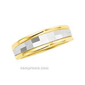 Gents' 14ky Rhodium Plated 6mm Tapered Duo Wedding Ring