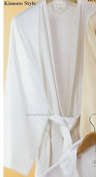 Kimono Style White Hotel Velour Terry Robe