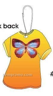 Blue & Brown Butterfly T-shirt Zipper Pull