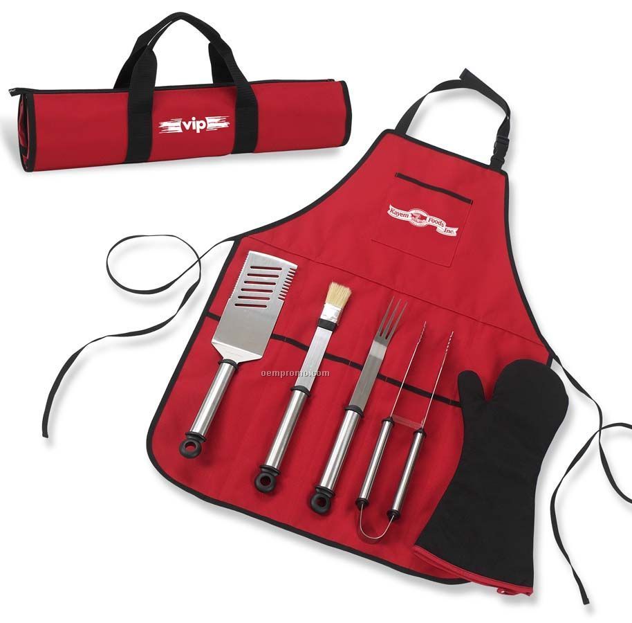 Chef's Set Barbecue Apron And Tools