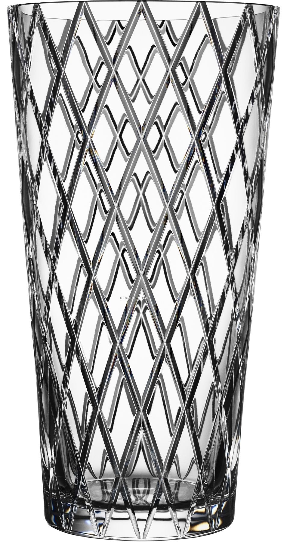 Chess Crystal Vase W/ Diamond Pattern By Ingegerd Raman