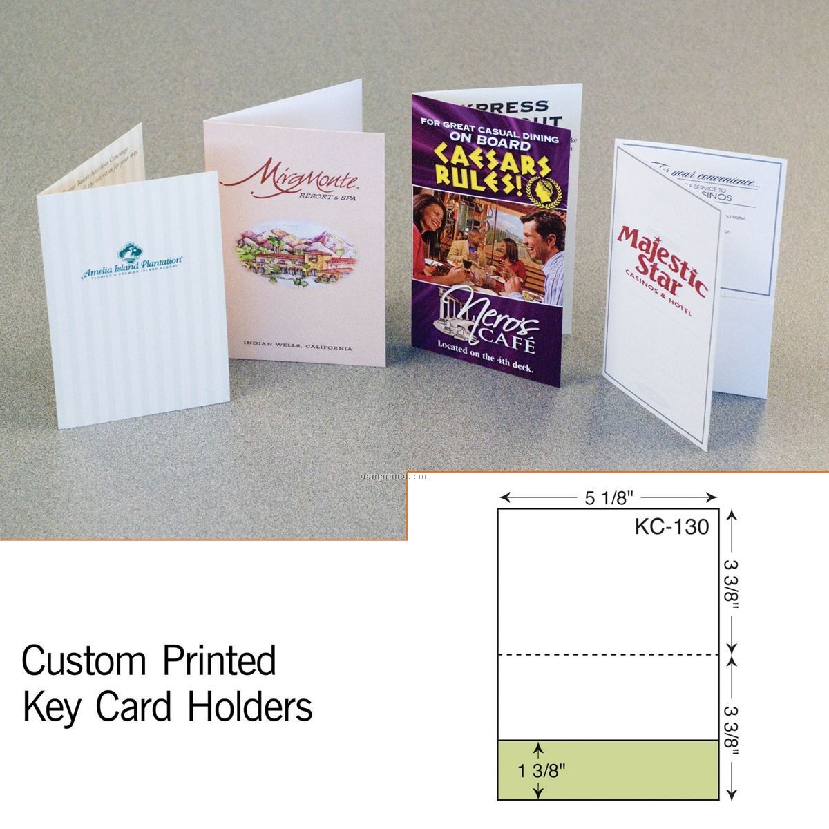 Key Card W/ Horizontal Card Pocket (1 Color/1 Side)