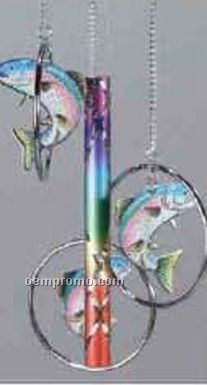 Multi Color 3 Ring Trout Wind Chime