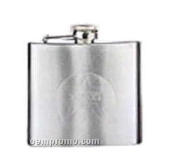 6 Oz. Stainless Steel Hip Flask With Screw On Hinged Lid