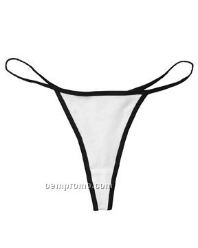 Bella Ladies' 6.5 Oz. Cotton/ Spandex Contrast Thong Bikini