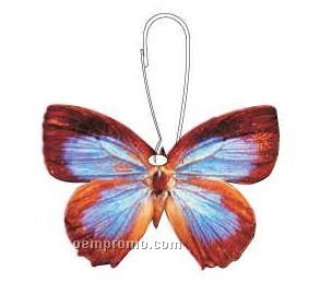 Blue & Brown Butterfly Zipper Pull