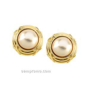 Ladies' 14ky 12mm Mabe Cultured Pearl Earring