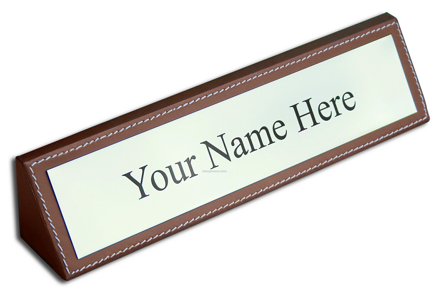 Rustic Brown Leather Name Plate