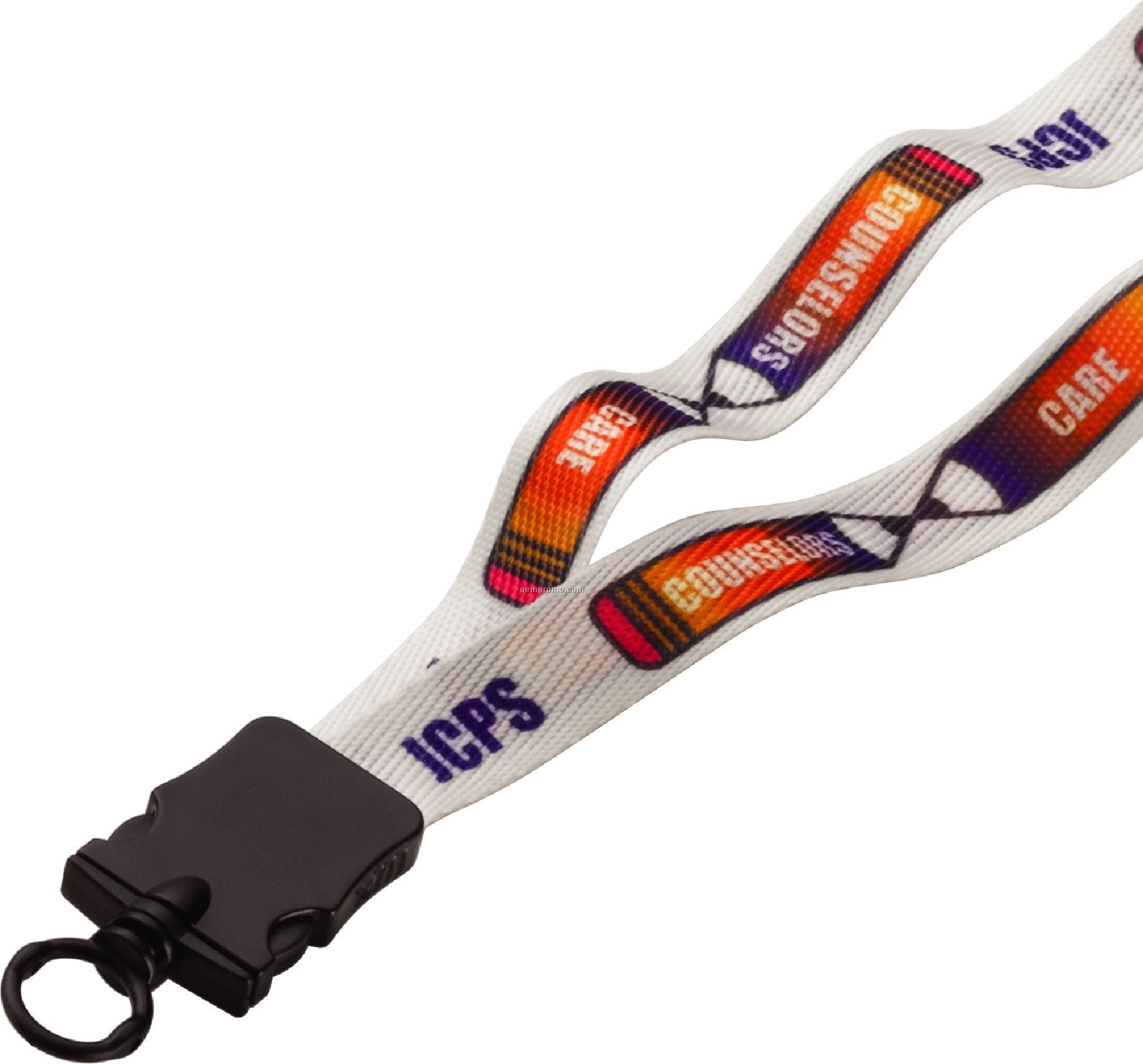 3/4" Rpet Waffle Weave Dye Sublimated Lanyard W/Snap Buckle Release & Oring