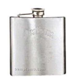 7 Oz. Stainless Steel Pocket Hip Flask With Screw On Hinged Lid