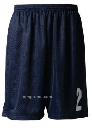 N5293 Lined Tricot Mesh Adult Performance Shorts 7"