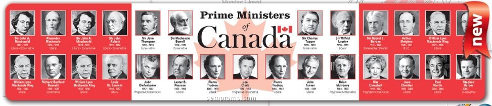 Plastic Prime Ministers Of Canada Ruler -12