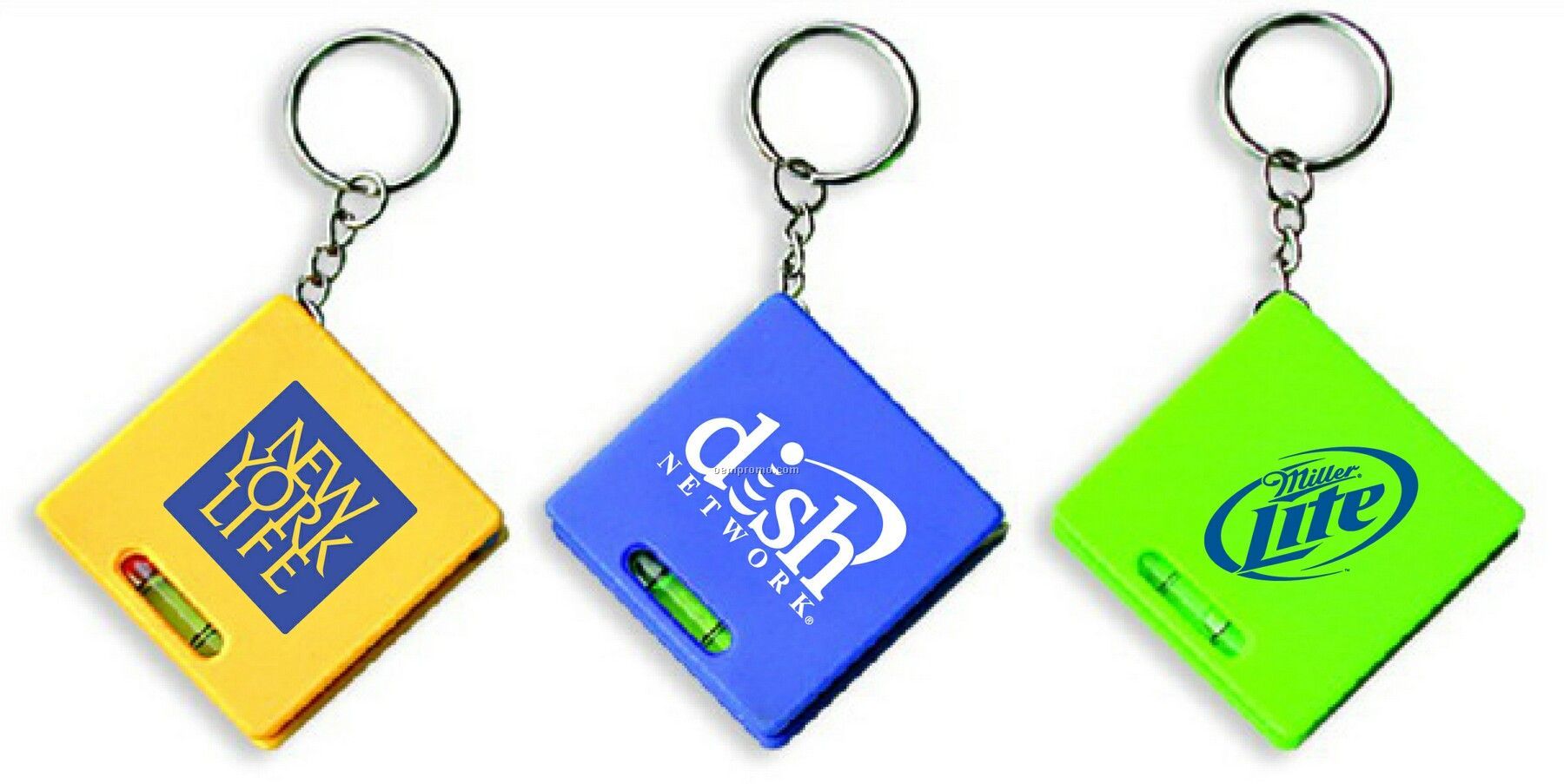 Square Tape Measure With Level And Key Chain