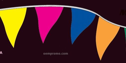 50' Fluorescent Mass Pennants W/ 35 Per String - Red/White/Blue