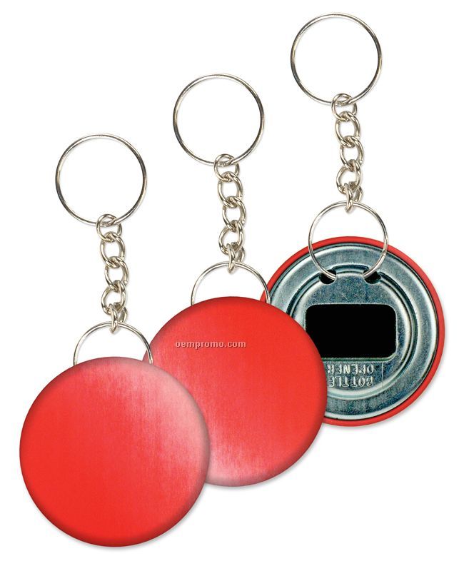 Key Chain Bottle Opener, Red/White Color Changing Stock Design, Blank