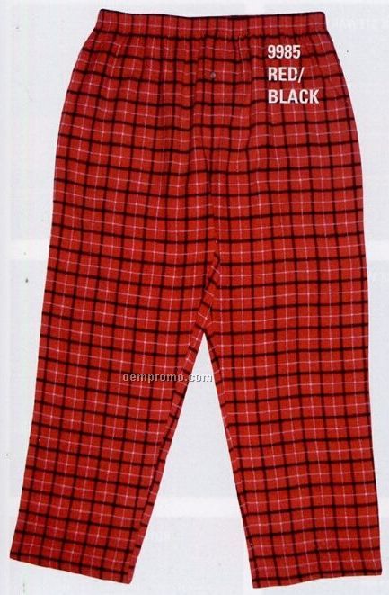 Robinson Apparel Adult 100% Cotton Flannel Pajama Pants / Gridiron Colors