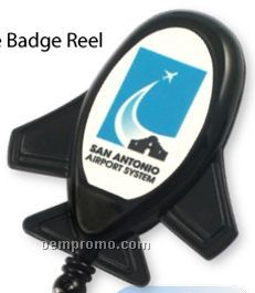 Economy Plane Badge Reel W/ Swivel Slide Clip