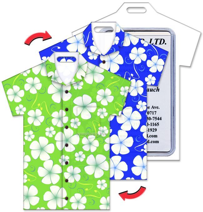 Luggage Tag, T-shirt Shape, Hawaiian Flowers Stock Design, Blank