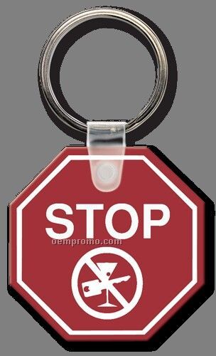 Sof-touch Vinyl Stop Sign Key Tag