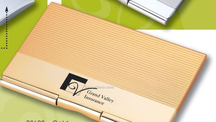 Gold Business Card Case (Pad Printed)