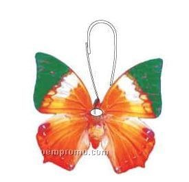 Orange & Green Butterfly Zipper Pull