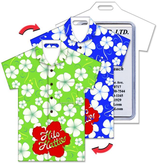 Luggage Tag, T-shirt Shape, Hawaiian Flowers Stock Design, Imprinted