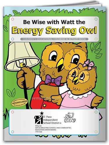 Action Pack Coloring Book W/ Crayons & Sleeve - Watt The Energy Saving Owl
