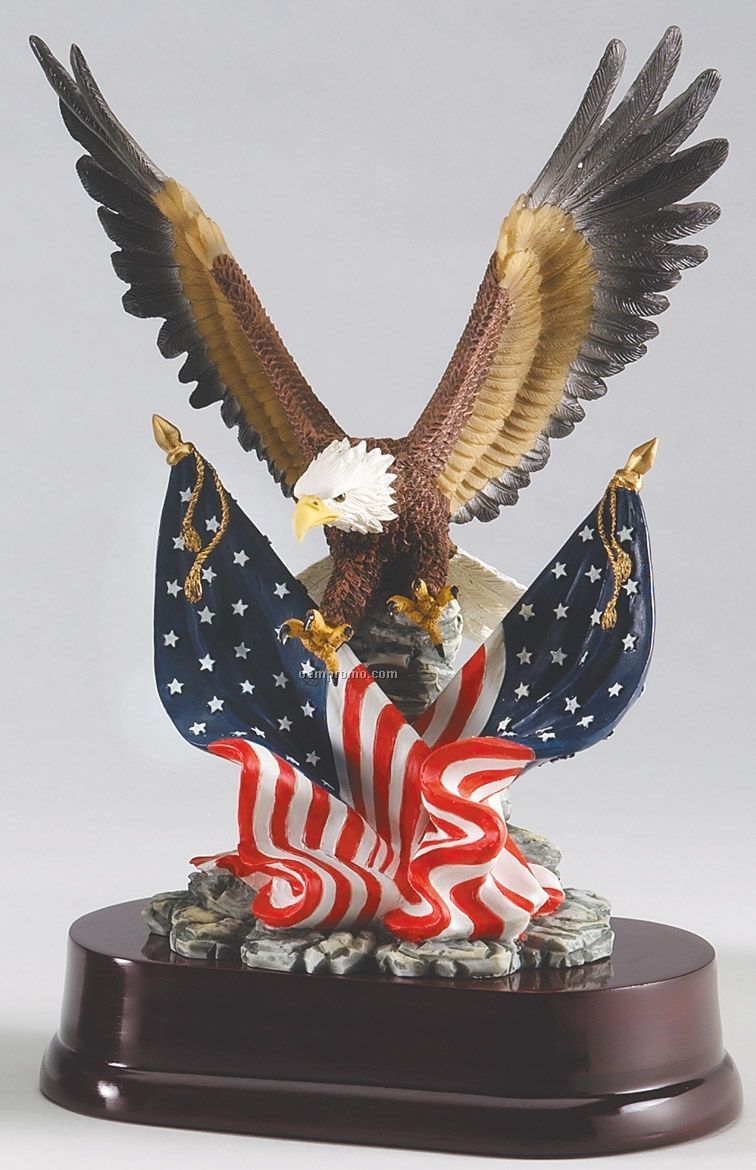 Eagle Resin Sculpture - 12" Tall 10" Wing Span