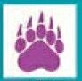Sport/ Mascot Temporary Tattoo - Purple 5 Toed Paw Print (2
